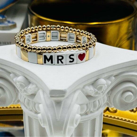 🆕 ROXANNE ASSOULIN 🧿 NWOT Mrs. Duo Bracelets - Set of 2 - PERFECT FOR BRIDES - Picture 11 of 16